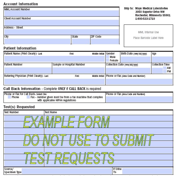 Ordering Your First Test - Mayo Clinic Laboratories
